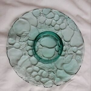 Vintage Libbey Orchard Fruit Embossed Relish Dish Party Tray (315)